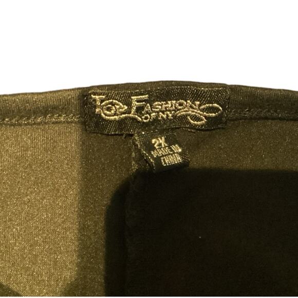 Top Fashion of NY blouse tunic top DIVA long with front slits Size 2x heels sexy - Picture 5 of 5